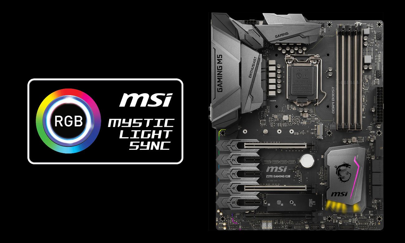 MSI Z370 GAMING M5 (PCI-E DDR4 USB 3.1/M.2) - Płyty główne